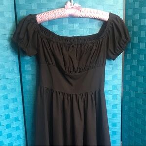Peasant Baby Doll Dress Women’s Black Small